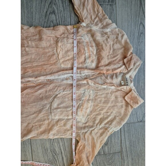 Anthropologie Cloth and Stone Size XS Button Up Shirt Top Blouse Orange Ombre 10 - Picture 8 of 8
